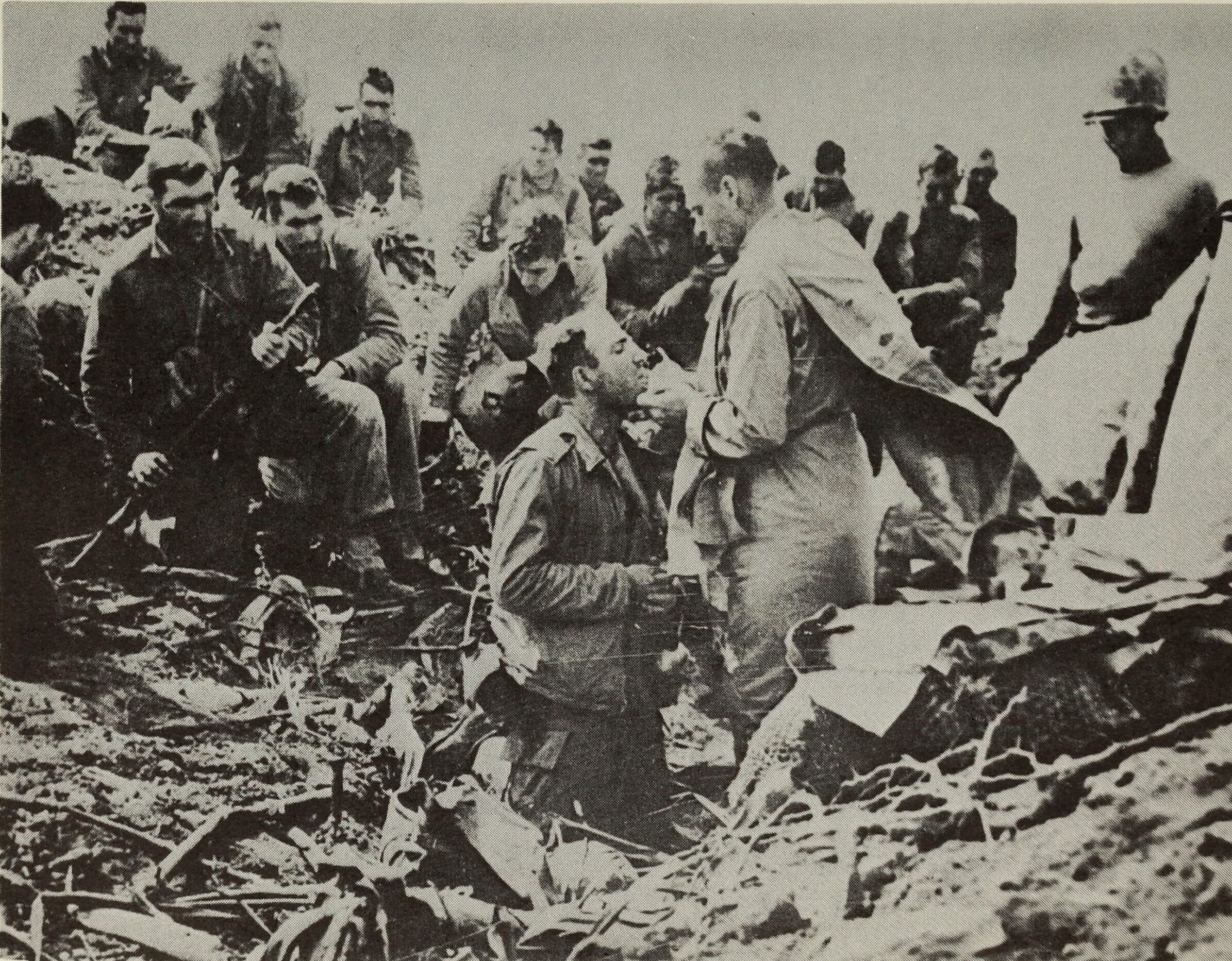 Father Charles F. Suver distributing Holy Communions (Woodstock Letters, November 1960)