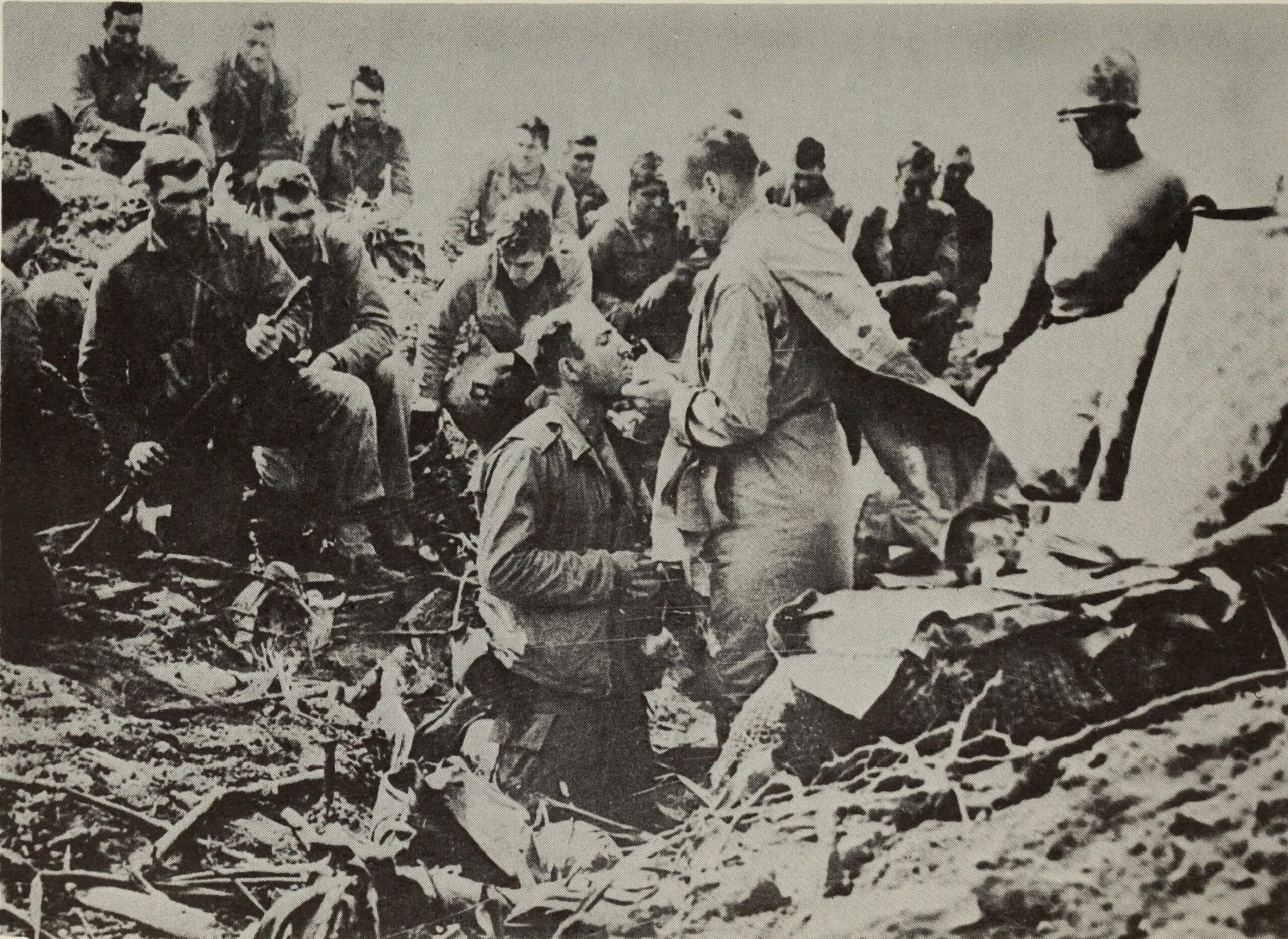 Father Charles F. Suver distributing Holy Communions (Woodstock Letters, November 1960)