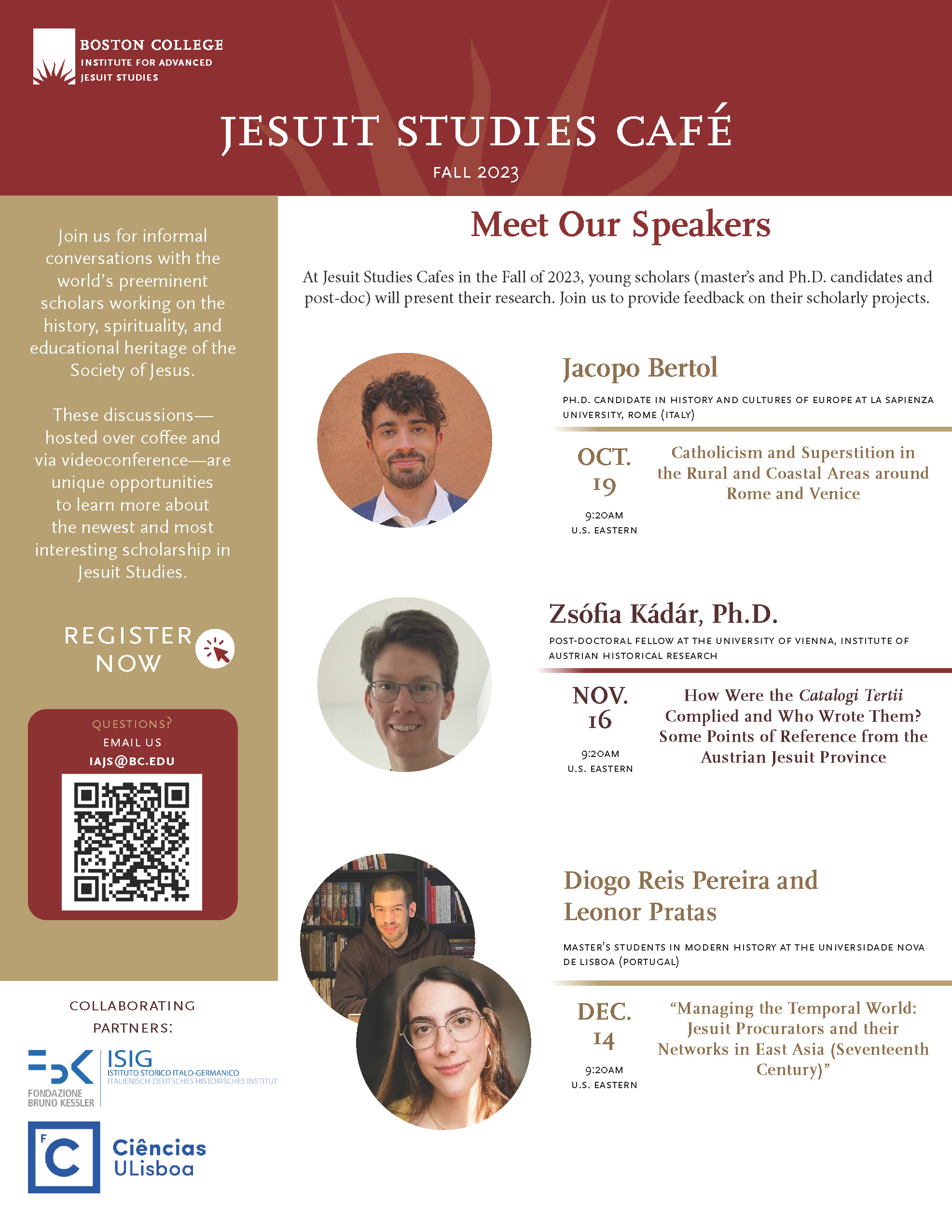 Jesuit Studies Café Flier Fall 2023