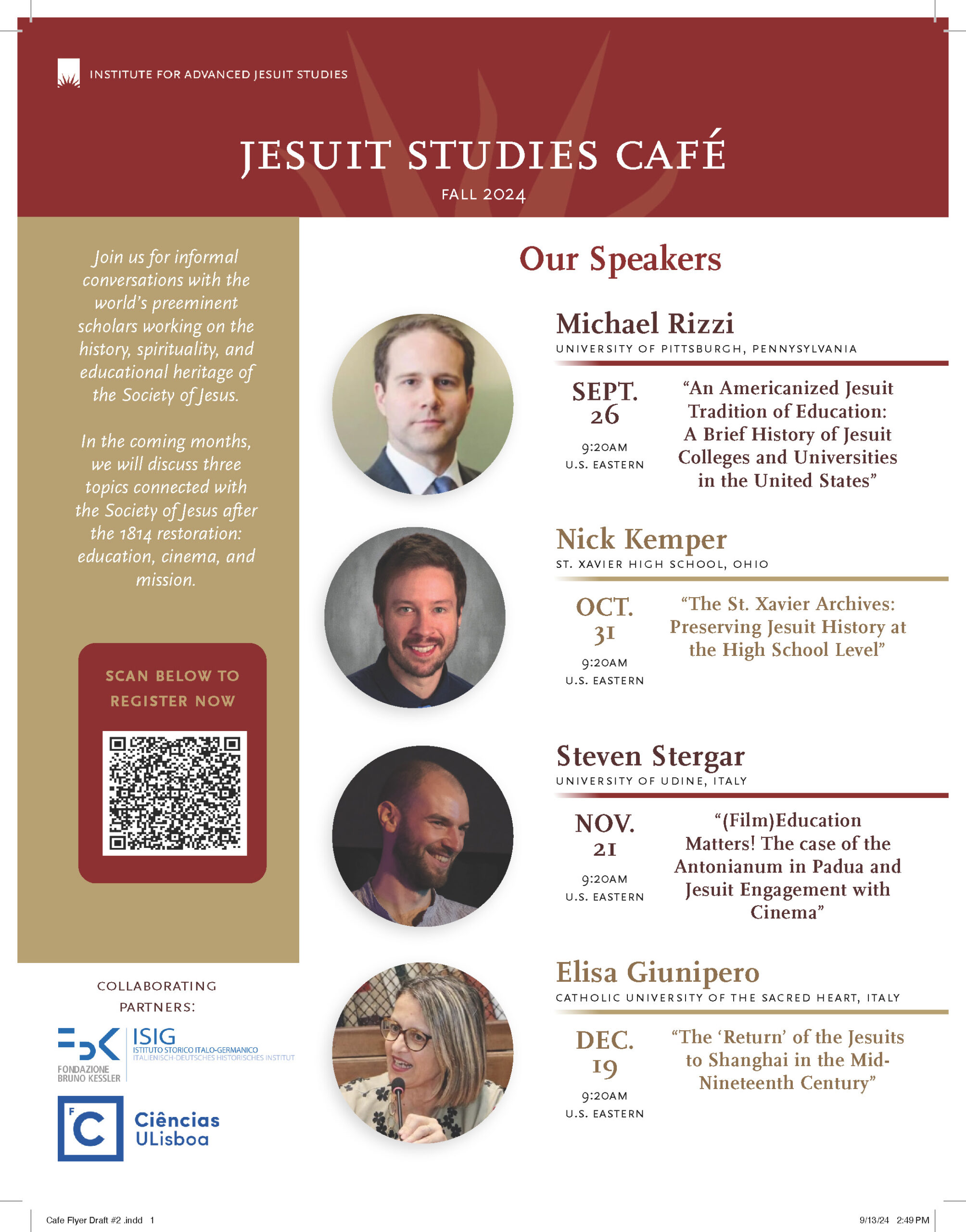 Jesuit Studies Cafè Flyer Fall 2024