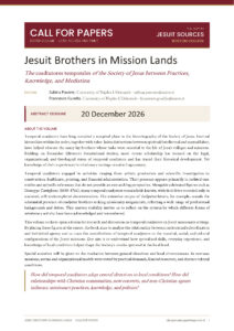 Cover Image of the call for paper: Jesuit Brothers in mission lands